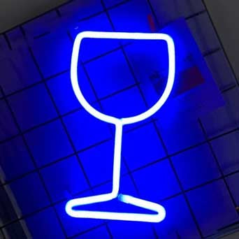 Wine Glass LED Neon Sign